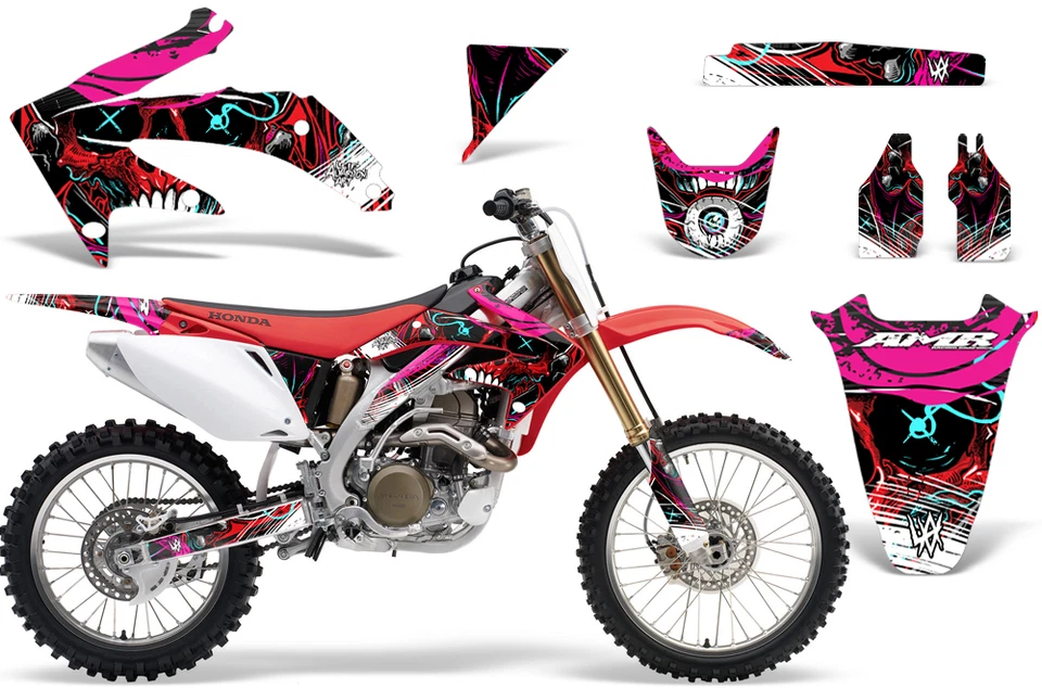 Kit de gráficos para moto de cross calcomanía adhesiva envoltura para Honda CRF450R 2005-2008 FRENZY ROJO Foto 1 de 1