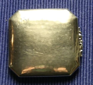 Art Deco Puderdose Schminkkästchen 835S Meistermarke Mond Krone Silber Dose rund - Bild 1 von 6