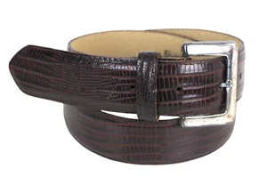 Banana Republic BROWN REAL LEATHER SNAKE 1.25"Wd CASUAL DRESS BELT Sz 28 (X66 - Picture 1 of 14