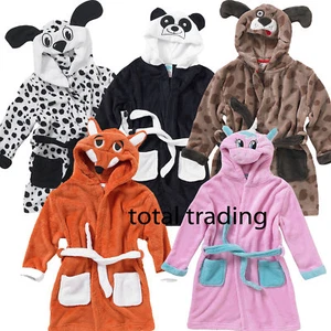 GIRLS BOYS KIDS MONSTER ANIMAL 3D DRESSING GOWNS ROBES unicorn pug panda - Picture 1 of 11