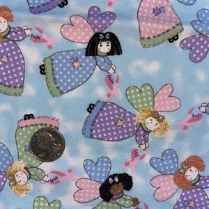 Quest For A Cure Heart Angels Cotton Quilt Fabric Northcott Faith Hope 43x19 - Picture 1 of 8