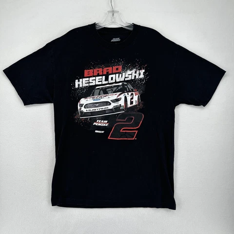 Brad Keselowki Nascar Racing T Shirt Size Large Black Team Penske #2 Cover