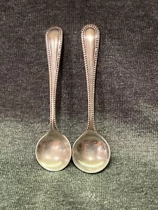 2 Two Sterling Silver “William Hutton & Sons” 2 3/4” 1897 Salt Cellar Spoons - Picture 1 of 5
