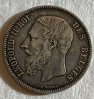 Belgium, Leopold Ii, 5 Francs, 1868 Silver, Nice Coin!