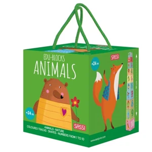10pc Sassi Edu Kids/Toddler Animals Educational Blocks & Book Set Play Toy 2y+ - Picture 1 of 3