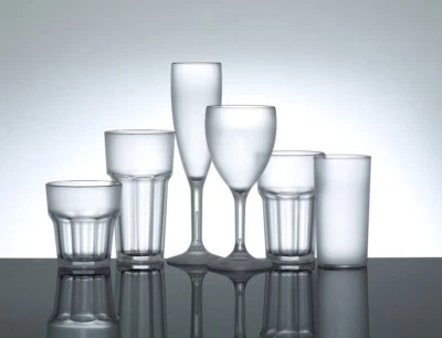 GLASSJACKS - UNBREAKABLE PLASTIC GLASSWARE EXPERTS Frosted Plastic Polycarbonate Wine Glasses, Champagne Flutes & Tumbler Glasses