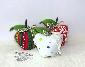 Christmas Decor Textile Fruits Handmade Tilda Apples Bowl Fillers Table Decor - Picture 1 of 9