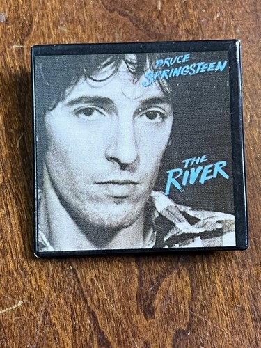 Vintage Bruce Springsteen Pin Back Button square 1.5