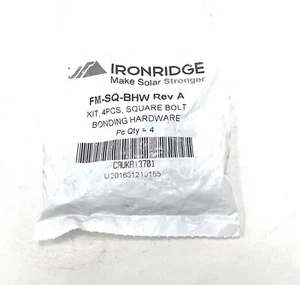 4x IRONRIDGE FM-SQ-BHW Rev Vierkantschraube & Mutter L-Fuß Bonding Hardware Solarpanel - Bild 1 von 3