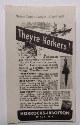 Publicité imprimée 1958 H-I Horrocks-Ibbotson cannes à pêche moulinet