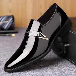 Men Business Dress Shoes Pointed Toe Slip On Flats Male Footwear Size 39-45 - Picture 1 of 13