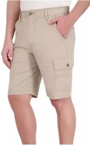 Iron Co. Regular Fit Stretch Cargo Shorts Size 38 VTG Wheat Beige - Picture 1 of 4