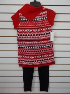 Girls Pogo Club 2pc Red Sweater & Leggings Set Size 7/8 - 14/16 - Picture 1 of 6