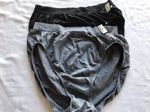 Women's 2 Pair Bali Comfort Revolution Panties Size 8/9 Grey & Black Hi-Cut NEW - Picture 1 of 4