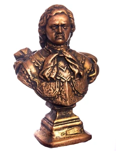 Peter the Great bust 5" Russian Tsar Emperor bronze figurine - Picture 1 of 7