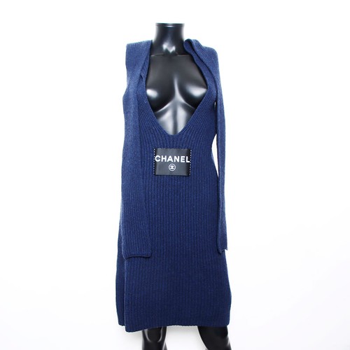 CHANEL 08C cashmere taglia:36 2008 senza maniche pezzo unico blu navy WS11546