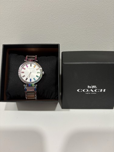 Orologio COACH Cary Bracciale Arcobaleno 34mm Acciaio Inox Nuovo con scatola!