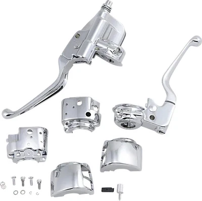 Chrome Brake Master Cylinder Handlebar Control 9/16in Softail Deluxe 05-10 - Image 1 of 4