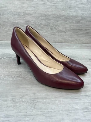 Cole Haan Helen Grand Mujer 8 Rojo Zapatos de salón Cuero Tacón Stiletto Puntera Almendra Formal Foto 1 de 4