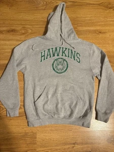 RARE Stranger Things Hawkins High Physical Ed Hoodie Grey Mens Medium Netflix - Bild 1 von 6
