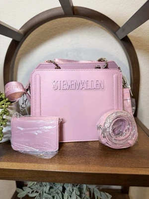 NWT Steve Madden Large Satchel crossbody with 2 straps & matching wallet - Image 1 of 4