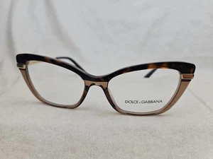 Dolce & Gabbana Eyeglass Frames DG3325 3256 Tortoiseshell Gold Cat Eye 54-17-140 - Picture 1 of 9