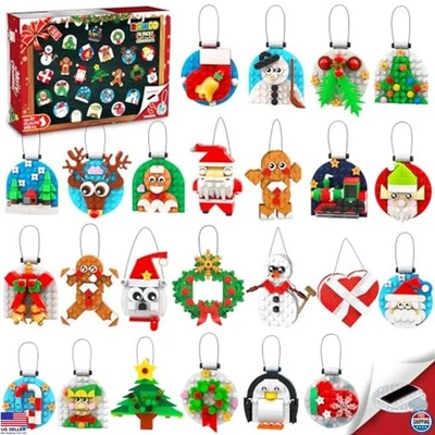 Juego de construcción de 24 paquetes de adornos navideños - imanes colgantes o de nevera 2 en 1 Foto 1 de 4