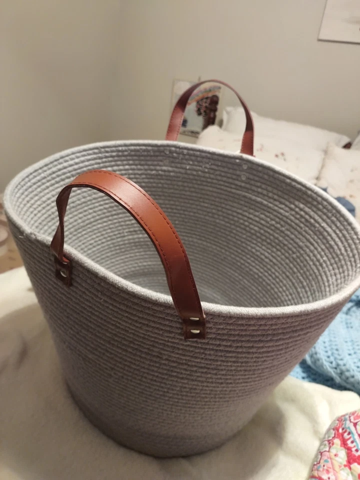 Laundry Basket,Woven Cotton Rope Laundry Hamper,60L for Decor Storage of Dirt... - Image 1 of 4