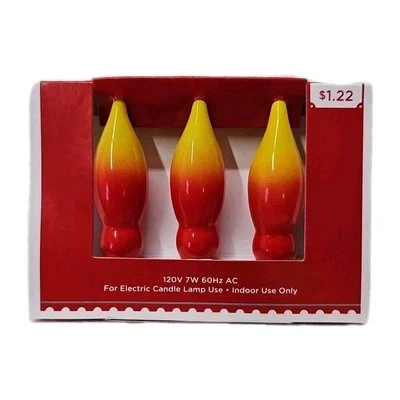 Holiday Time Orange Flame Bulbs C7 120V 7W 60Hz AC, 3-Count - Image 1 of 2