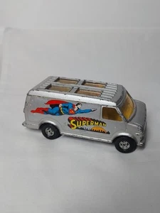 Corgi Junior 435 Chevrolet Van Superman Vintage Model 1970 Silver Super Hero Car - Picture 1 of 10