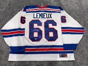 MARIO LEMIEUX Pittsburgh Penguins SIGNED Hockey Hall of Fame JERSEY PSA COA XXL - Picture 1 of 5