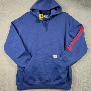 Suéter Carhartt Para Hombres Grande Azul Rojo Sudadera con Capucha Exterior Polar Sudadera Trabajo Nuevo con Etiquetas - Imagen 1 de 12