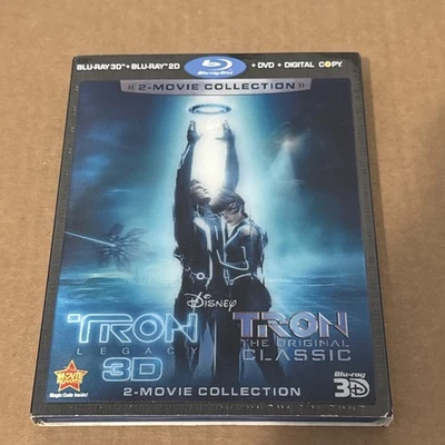 Tron Legacy / Tron: The Original 3D/2D Blu-ray/DVD w/Lenticular SLipcover OOP - Image 1 of 4