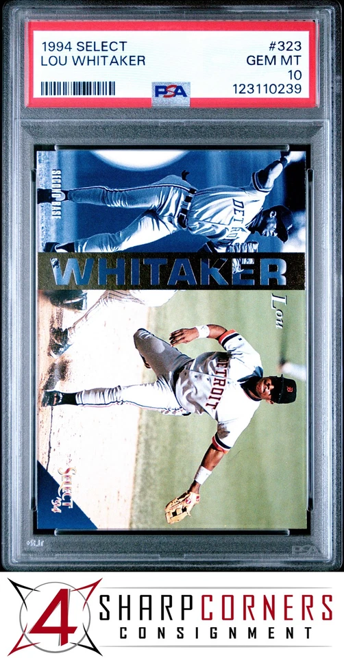 1994 SELECT #323 LOU WHITAKER TIGERS PSA 10 - Image 1 of 3