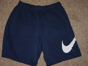 Mens Nike Sportswear Club Fleece Midnight Navy Blue/White Fleece Shorts! Size L - Picture 1 of 4