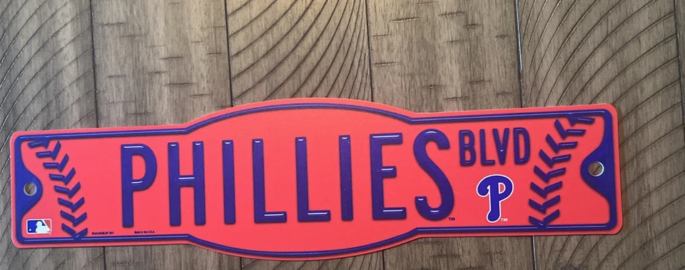 PHILADELPHIA PHILLIES BLVD SIGN 17”  X  4.5” - Image 1 of 1