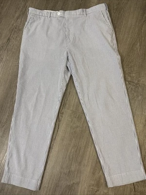 Pantalones Seersucker Brooks Brothers para hombre azul y blanco ajuste regular W40 L30 algodón Foto 1 de 4