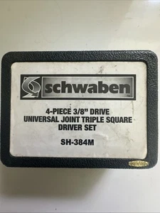 Schwaben 3/8 Drive Universal Joint Triple Square Driver 4 Piece Set - Picture 1 of 11