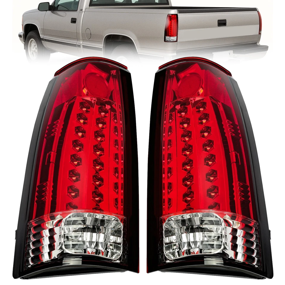 Pair LED Tail Lights For 1988-1998 Chevy Silverado Suburban Tahoe Blazer Yukon - Image 1 of 4