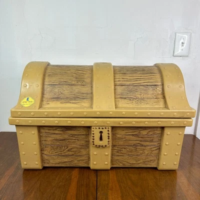 Vintage 1970 Little Tikes Pirate Treasure Chest Toy Box With Rope & Label - Image 1 of 4