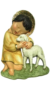 PLAQUE PICTURE BABY JESUS LAMB Wall Hanging PLASTER 12 inch Peru - Picture 1 of 3