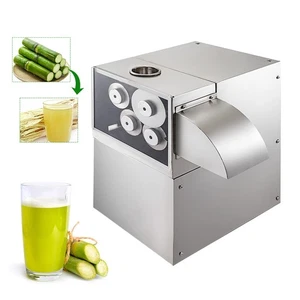 Elektrische Zuckerrohrpresse Entsafter Maschine mit 4 Rollen Zuckerrohrbrecher - Picture 1 of 12