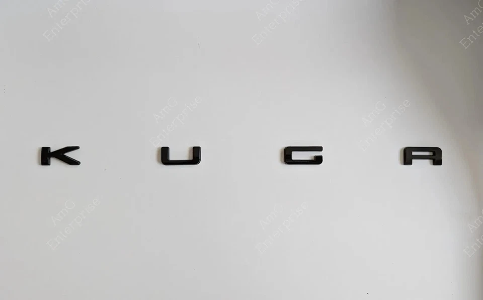 PREMIUM AFTERMARKET Gloss Black Metal KUGA K U G A Lettering Badge For Ford Boot Trunk Tailgate Rear
