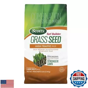 Scotts Turf Builder Grass Seed High Traffic Mix with Fertilizer and Soil Impr - Picture 1 of 5