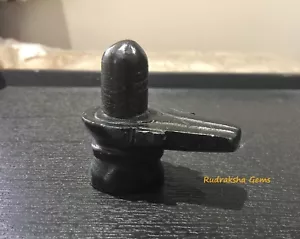 SHIVLING BLACK RESIN STATUE SHIVA LING HINDU PUJA POOJA HINDU YOGA MEDITATION - Foto 1 di 1