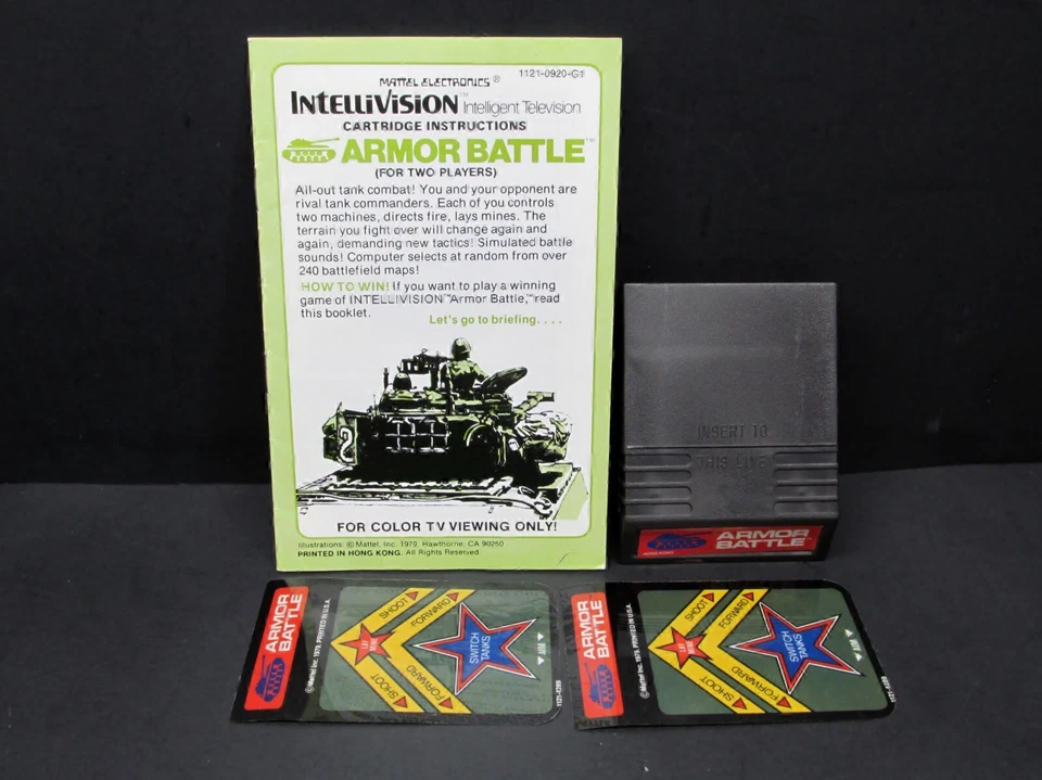 Armor Battle, Intellivision, Cartridge, Manual & Overlays, Mattel 1982, Tested - Image 1 of 1