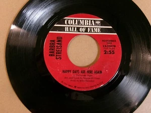 Barbra Streisand 45 Columbia HOF Happy Days are Here Again/My Coloring Book-VG - Picture 1 of 2