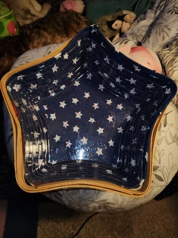 Vintage Longaberger 2001 Green Christmas Collection Shining Star Basket Cover