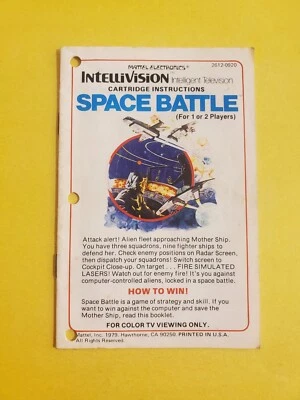 Space Battle Intellivision Original Manual Only - Image 1 of 2