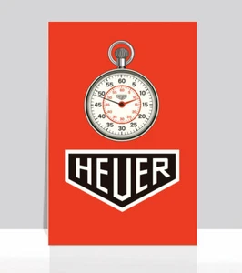 Vintage Heuer Stopwatch Poster Aluminum Sign 36"x 24" - Picture 1 of 2